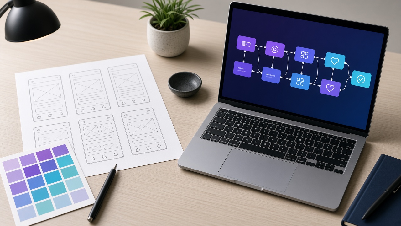 How UI/UX Design Improves Website Conversions technical illustration